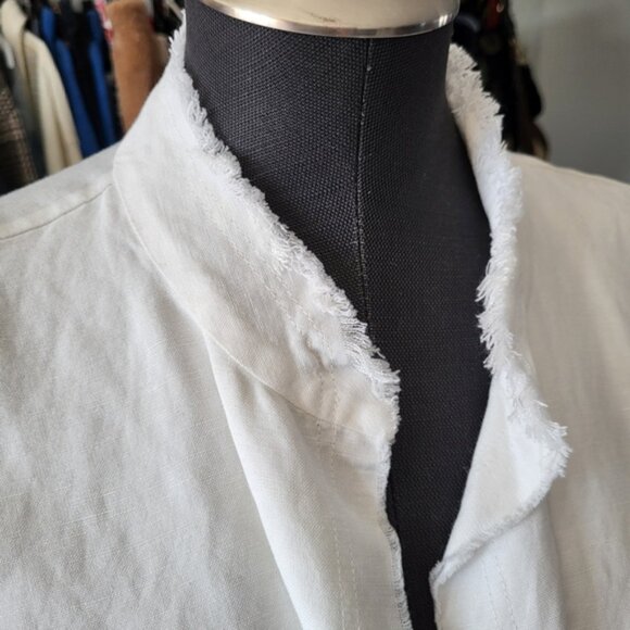Frank Lyman White Linen Fringe Blazer New Women's Sz Medium - Picture 10 of 15